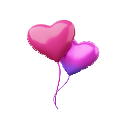 Ballons coeur  3D Icon