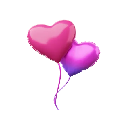 Ballons coeur  3D Icon