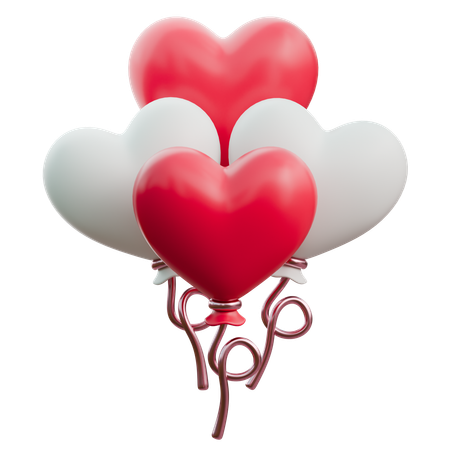 Ballons coeur  3D Icon