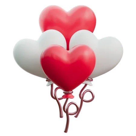 Ballons coeur  3D Icon