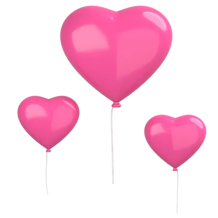 Ballons coeur  3D Illustration