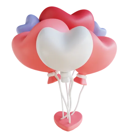 Ballons coeur  3D Icon