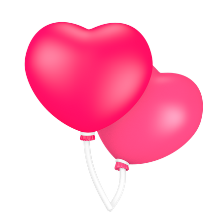 Ballons coeur  3D Icon