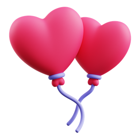 Ballons coeur  3D Icon