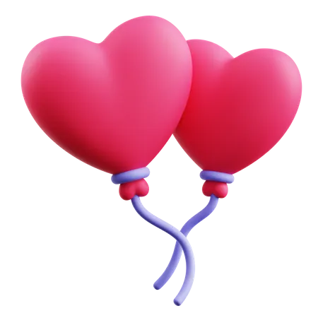 Ballons coeur  3D Icon