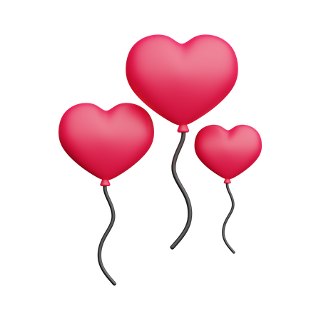 Ballons coeur  3D Icon