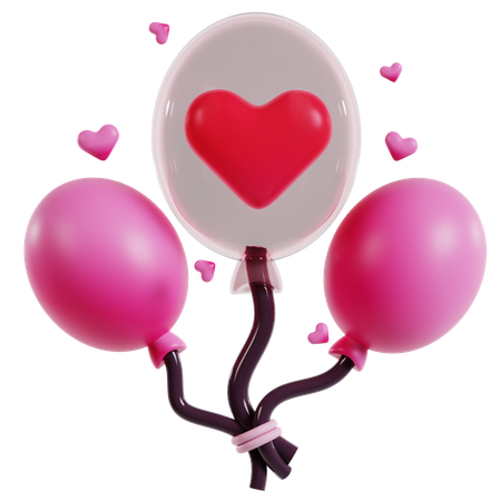 Ballons coeur de la Saint-Valentin  3D Icon