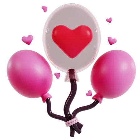 Ballons coeur de la Saint-Valentin  3D Icon