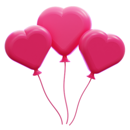 Ballons coeur  3D Icon