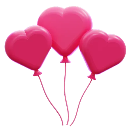 Ballons coeur  3D Icon