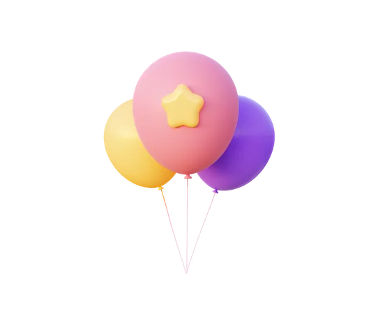 Ballons colorés  3D Icon