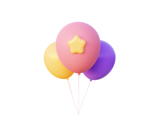 Ballons colorés  3D Icon