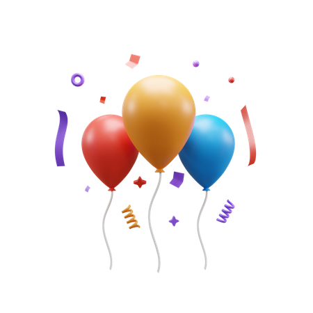 Ballons de fête  3D Icon