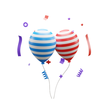 Ballons de fête  3D Icon