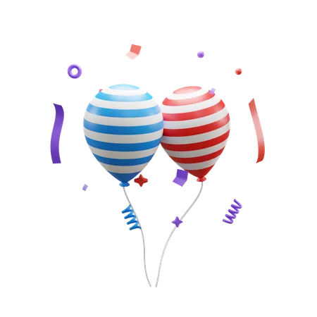 Ballons de fête  3D Icon