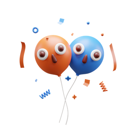 Ballons de fête  3D Icon