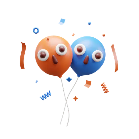 Ballons de fête  3D Icon