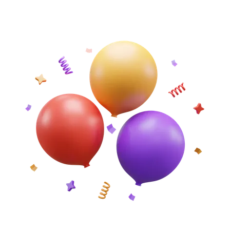 Ballons de fête  3D Icon