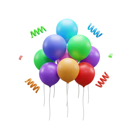 Ballons de fête  3D Icon