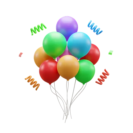 Ballons de fête  3D Icon