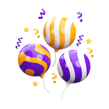 Ballons de fête  3D Icon