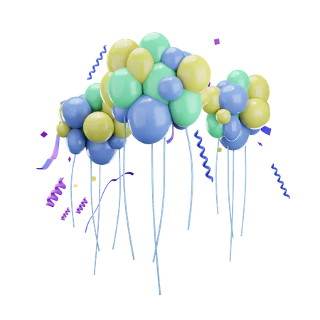 Ballons de fête  3D Icon