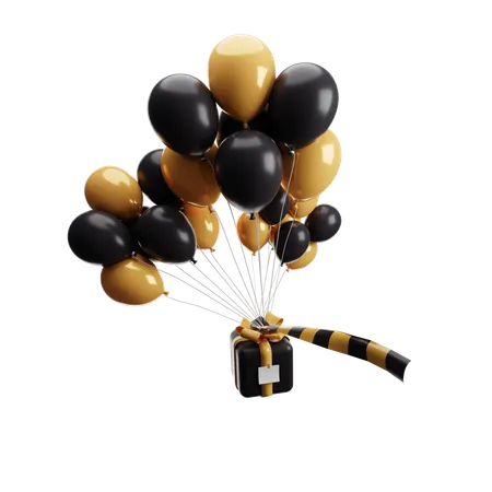 Ballons de fête avec coupon cadeau  3D Icon