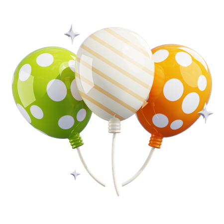 Ballons de la Saint-Patrick avec étoiles  3D Icon