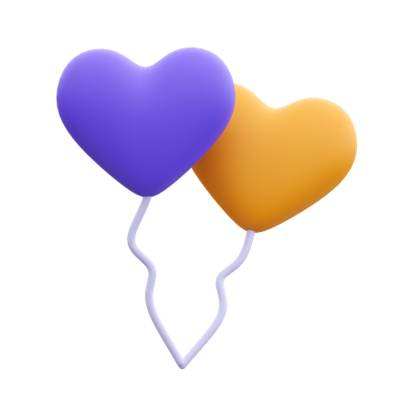 Ballons de mariage  3D Icon