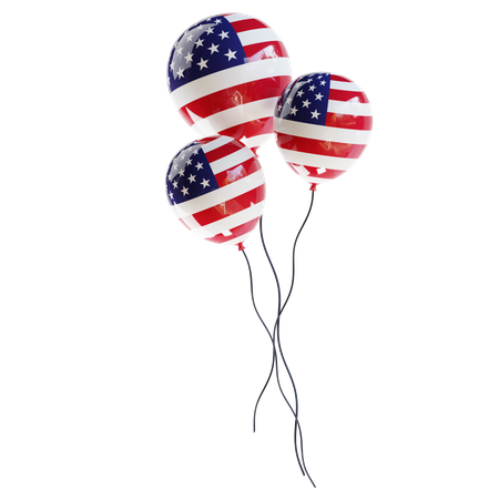 Ballons drapeau américain  3D Icon
