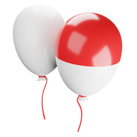 Ballons drapeau indonésien  3D Illustration