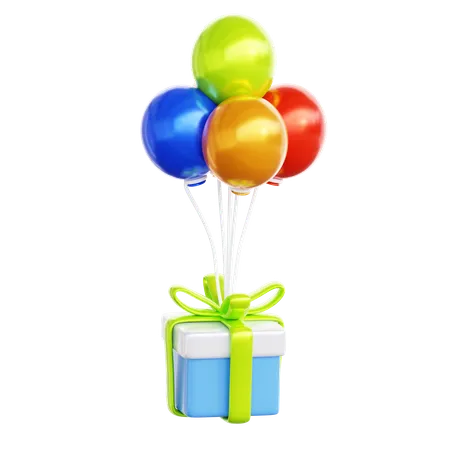 Ballons et cadeaux  3D Icon