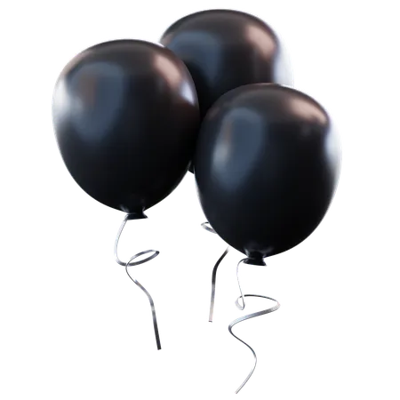 Ballons noirs  3D Icon