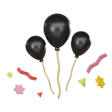 Ballons noirs  3D Icon