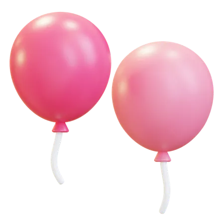 Ballons roses  3D Icon