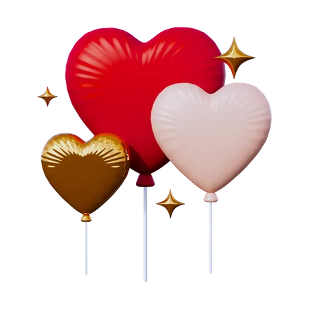 Ballons de la Saint-Valentin  3D Icon