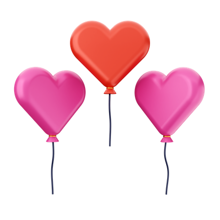 Ballons de la Saint-Valentin  3D Icon