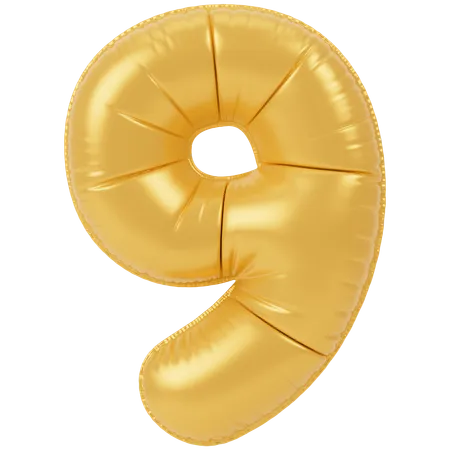 Balloon 9  3D Icon
