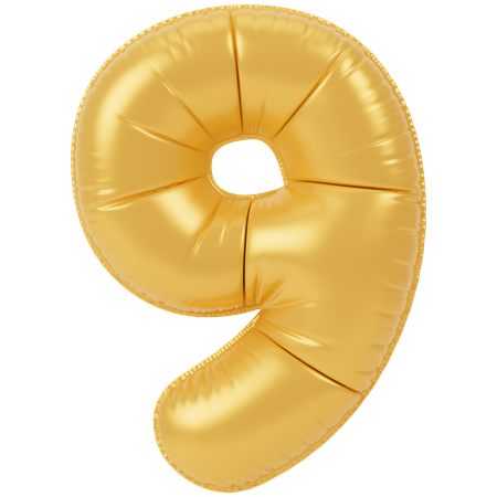 Balloon 9  3D Icon