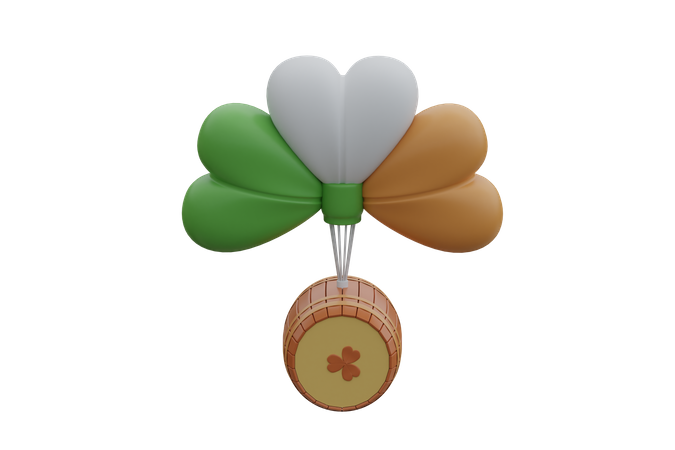 Balloon and Barrel  3D Icon