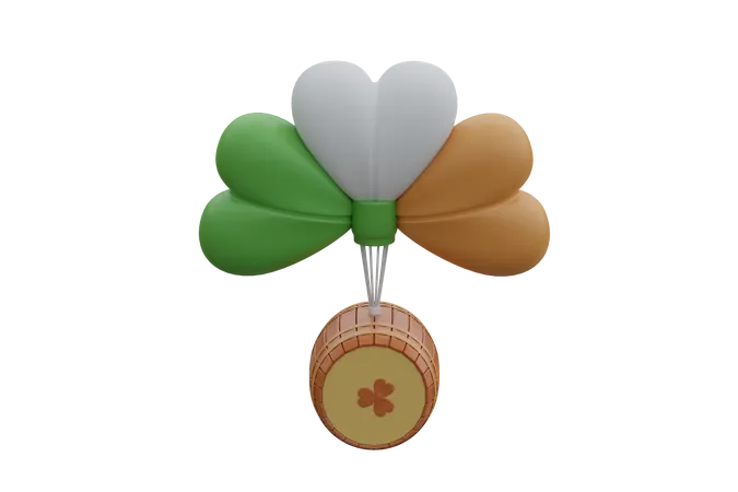 Balloon and Barrel  3D Icon
