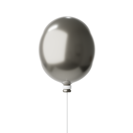 Balloon Dark Silver  3D Icon