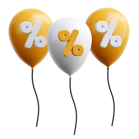 Balloon Discount  3D Icon