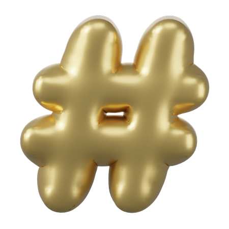 Balloon Hashtag  3D Icon