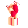 balloon inside present 3d logo