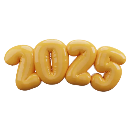 Balloon Letter 2025 Sticker  3D Icon