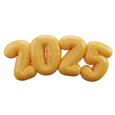 Balloon Letter 2025 Sticker  3D Icon