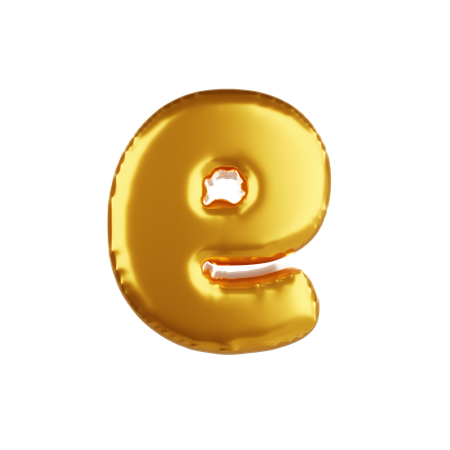 Balloon letter e lower case  3D Icon