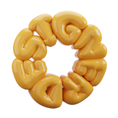 Balloon Letter Graphic Desinger Sticker  3D Icon