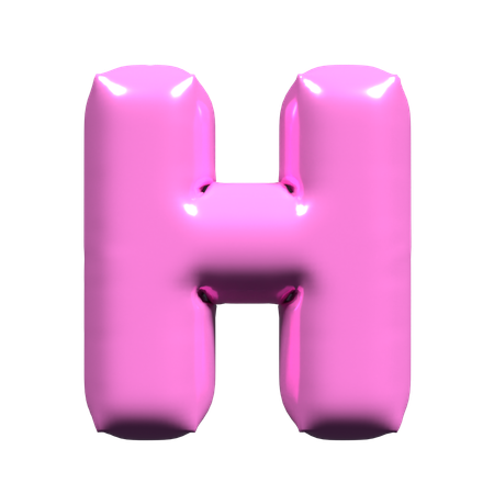 バルーン文字 h  3D Icon